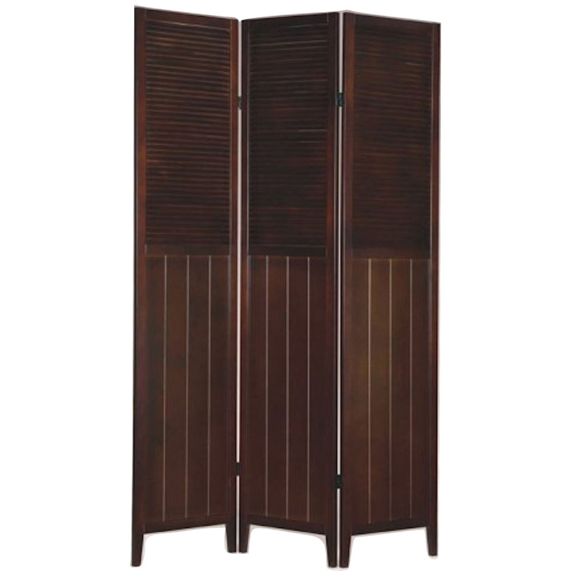 Modbury 71" H Folding Room Divider, Espresso, 3