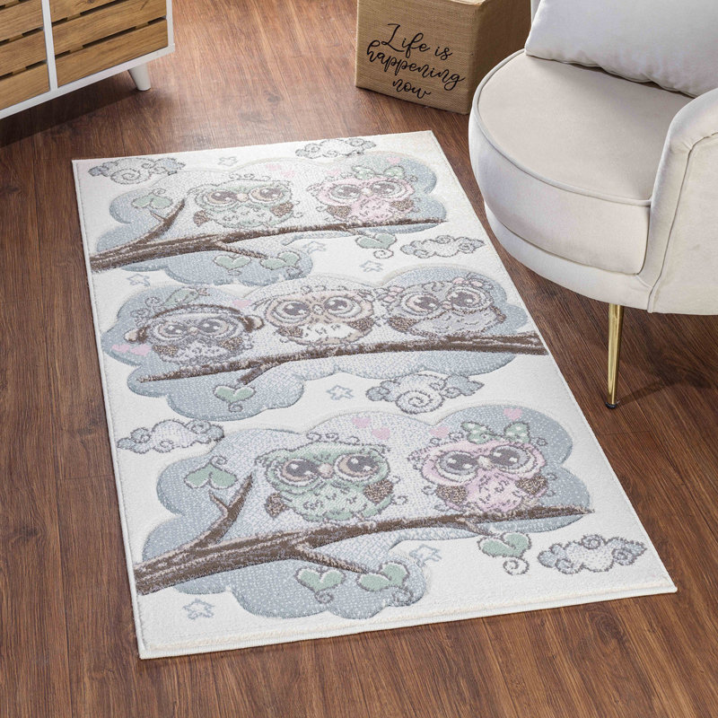 Beige Modern Rug, Animal Pictorial Easy to Clean Rug For Living Room, Dining Room, Bedroom, Rectangle 80 x 150 cm