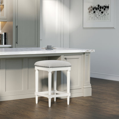 27"H Square Counter Stool, White, 1PC
