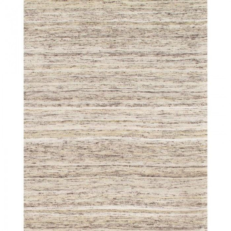 Tapis beige en laine / coton rectangulaire sans motif à la main 6 pi x 9 pi