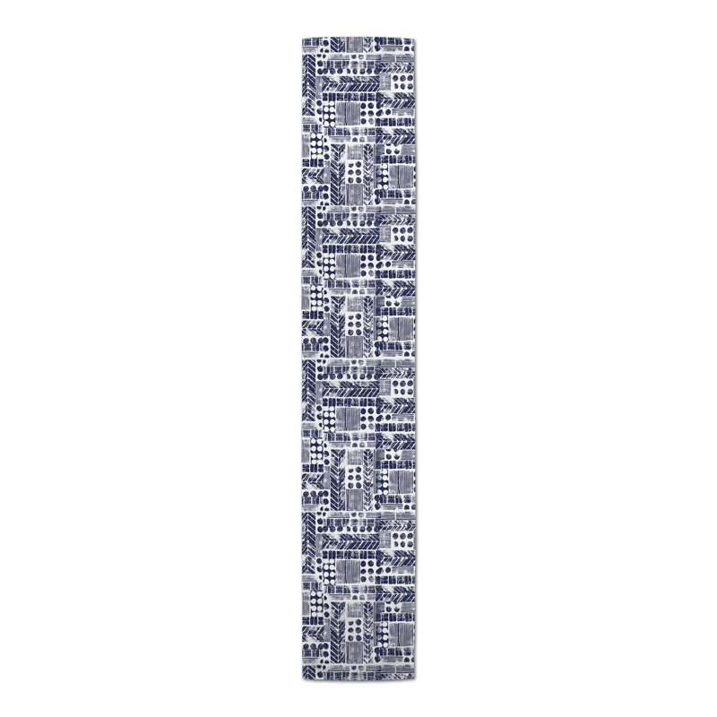 Chemin de table Catharien, P 16 po x L 72 po, Bleu marine