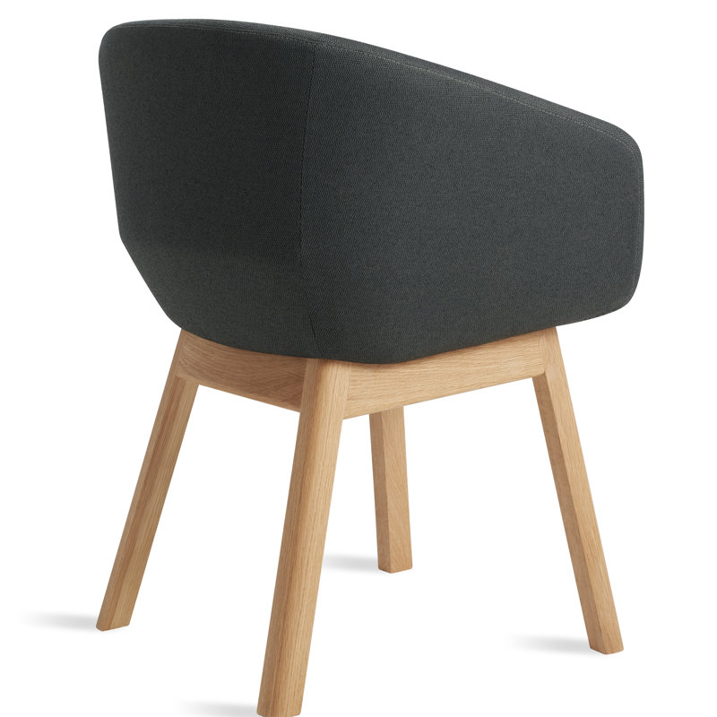 Host Dining Chair, White Oak, Maharam Messenger in Everglade