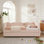Lit de jour avec lit gigogne simple sans sommier, avec port USB et adorable forme de vague