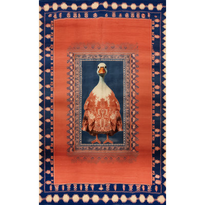 Tapis décoratif bleu et rouge Dido Collection
