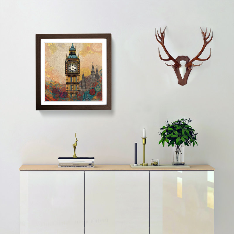 Single Picture Frame Print on Wood, Walnut