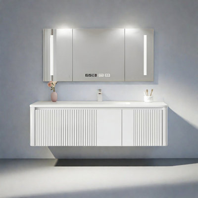 French rest room rock plate bathroom cabinet