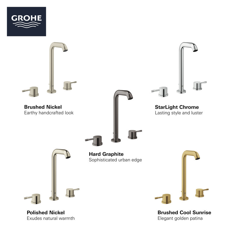 Robinet de salle de bain surdimensionné Essence, Nickel brossé