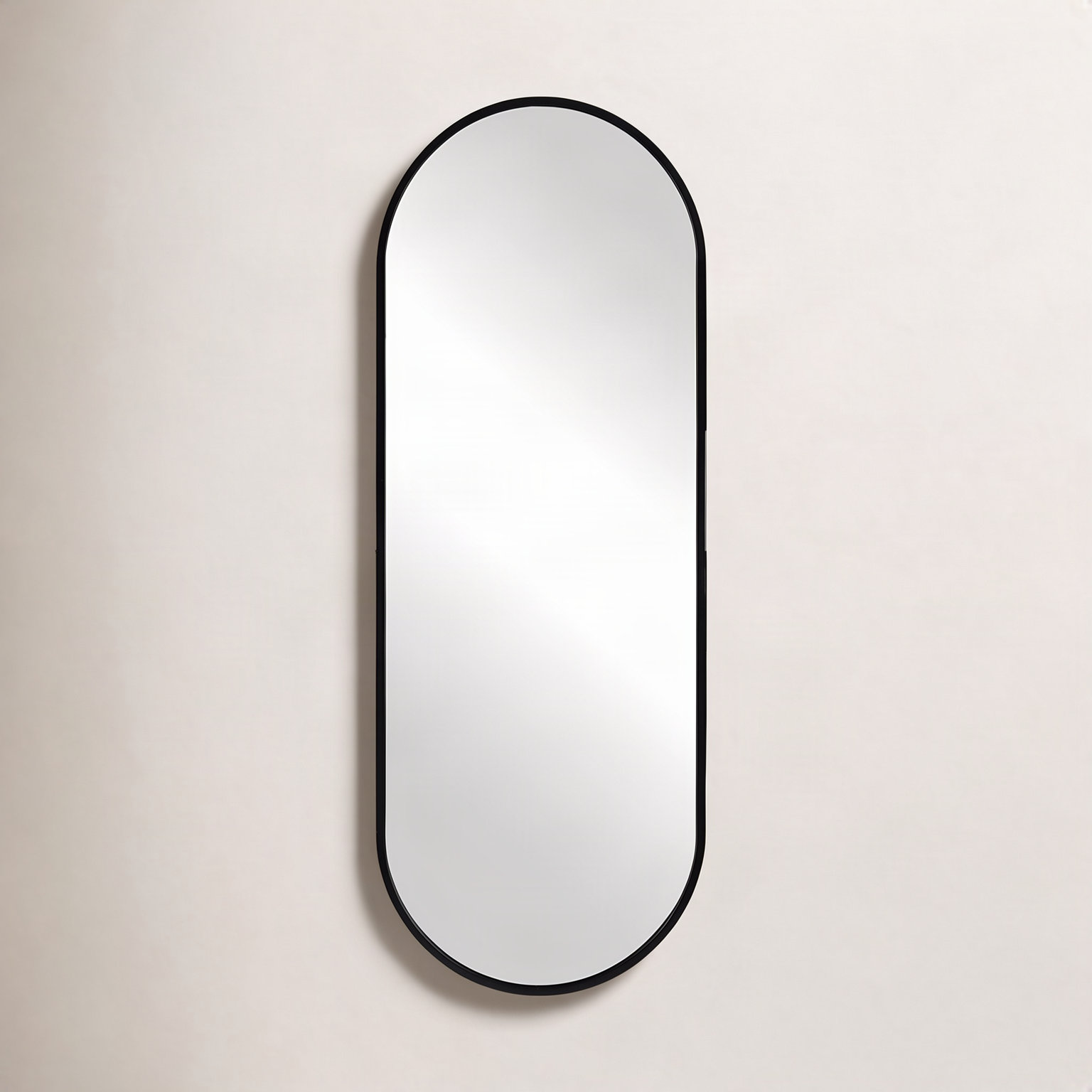 Edmonia Metal Wall Mirror, 60" x 22", Black