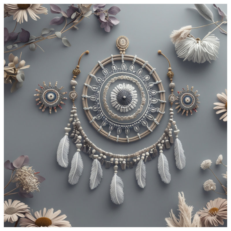 Boho Dreamcatcher With Feathers Blankets, 50in W x 60in H