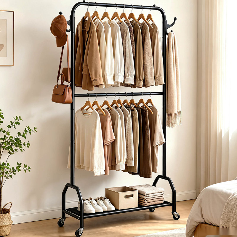 Freestanding 4 - Hook Coat Rack, single layer