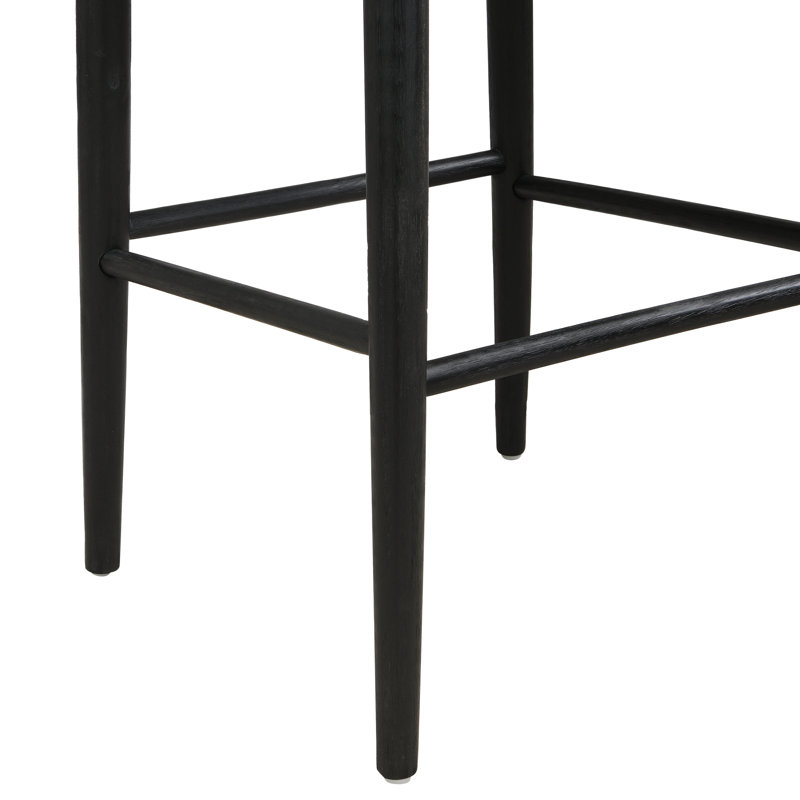 Ensemble de tabourets de bar noir moderne avec cadre en bois pour un usage domestique