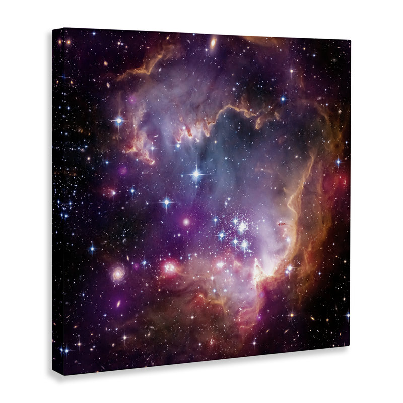  Art mural toile nuage galaxie avec étoiles par Wild Apple Portfolio, H 36 po x l 36 po