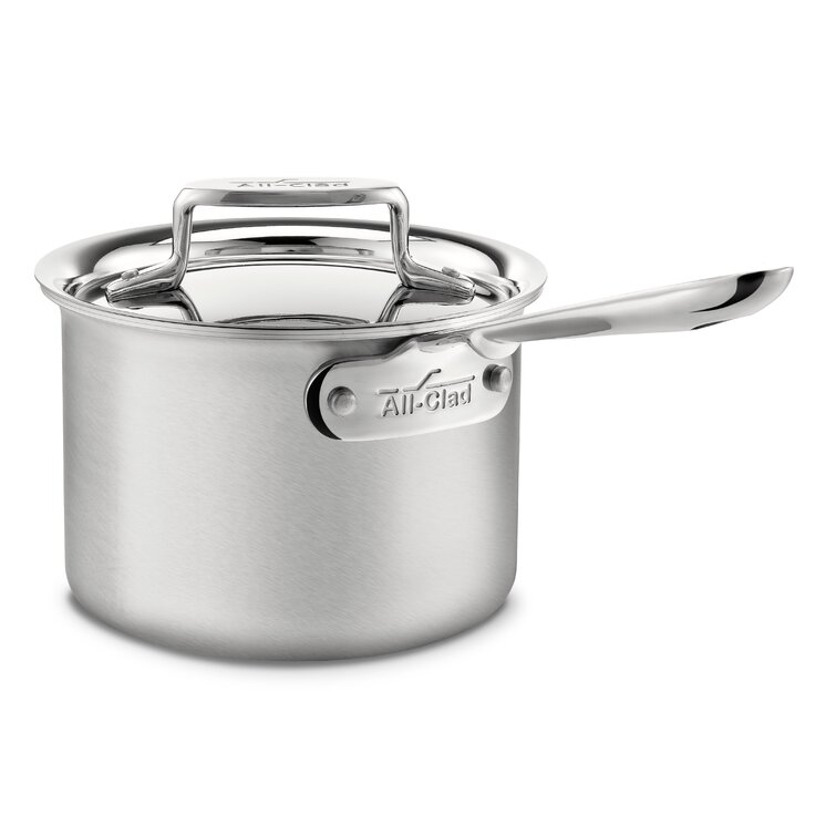D5 Stainless Brushed 5-ply Bonded Cookware, Saute Pan with lid, 3 quart
