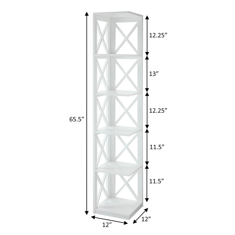 Bibliothèque de coin H 63,75 "x l 12" Darek, Blanc