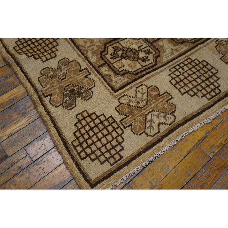 Tapis géométrique antique Khotan East Turkestan