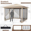 Auvent escamotable 11,5 X 11,5 pi avec filet grillagé, évent, 4 portes-123628697