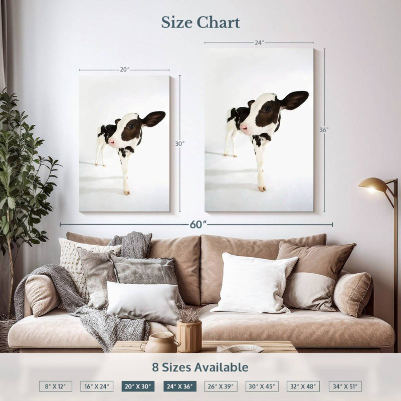 Brampt Charming Baby Cow, 36" H x 24" W