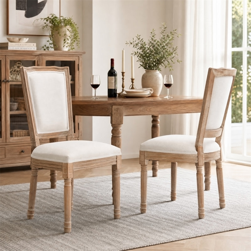 Chaises de salle à manger Farmhouse, Beige