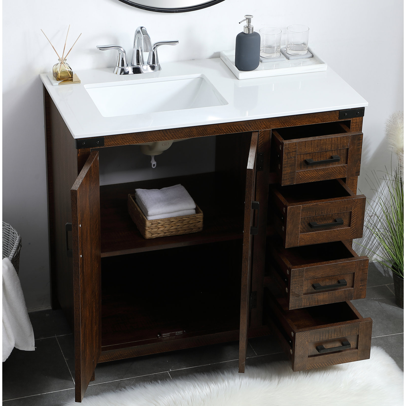 Slayton 36'' Single Bathroom Vanity, Espresso