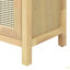 Armoire de rangement en rotin de style bohémien avec structure en bois massif, buffet avec tablettes réglables à 3 positions pour le salon et la salle à manger, conception à pousser sans poignée-916776350