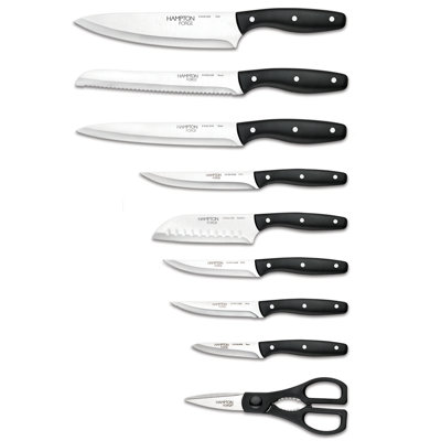 Hampton Forge Rochester - 15 Piece Knife Block Set, Full Tang, Triple Rivets