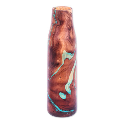 Vase de table en bois massif fabriqué à la main Arria par Kantinan