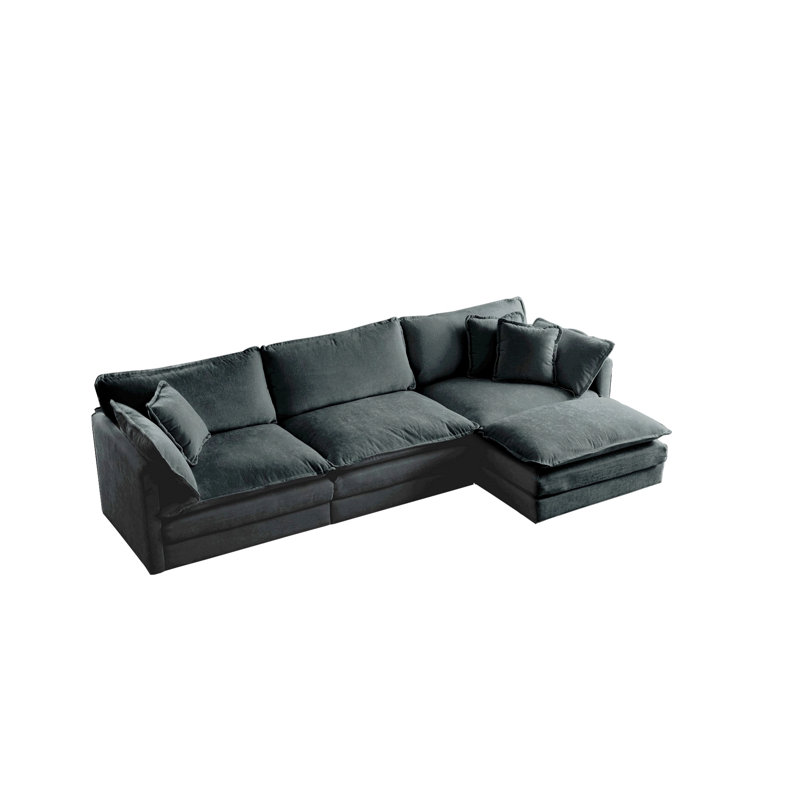 Chenille Modular Sectional Sofa, 33.02" H x 111.52" W x 57.42" D, 4