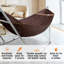 Hamac double avec support Tranquillo Capacité de 650 lb Hamac double avec barre d'écartement, acier inoxydable de qualité 201, installation des années 30, support de hamac flexible portatif, intérieur extérieur, brun-1676791689-1620018197
