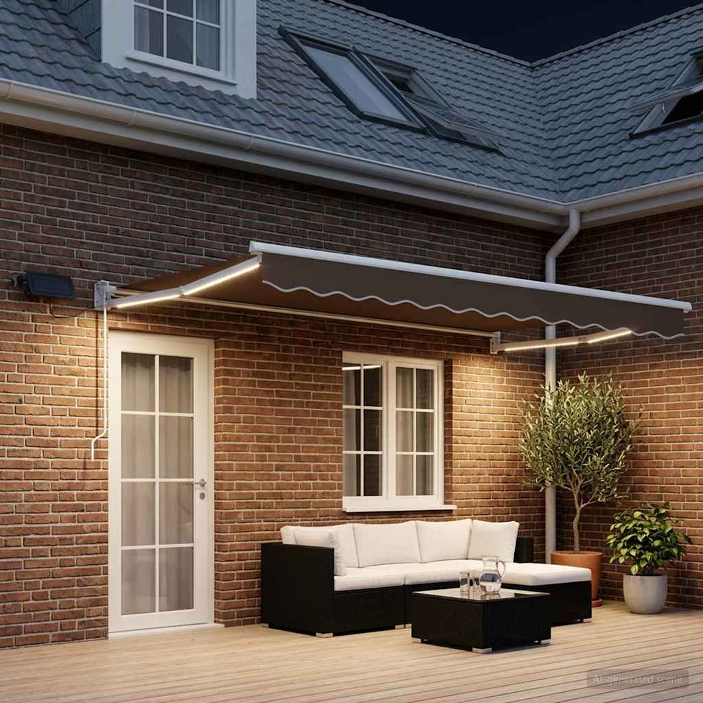 VidaXL Polyester Cover Retractable Patio Awning