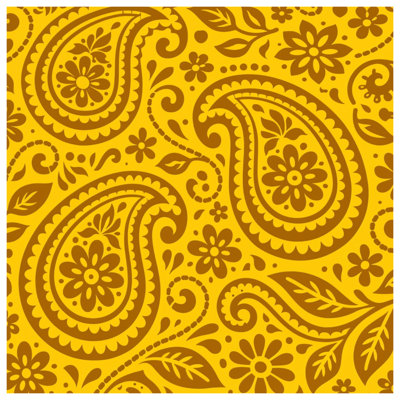 Brown Yellow Paisley Pattern Comforter