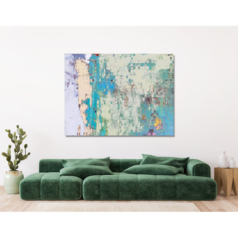 «Rain I» par l'artiste, L 30 po x H 40 po x P 1,5 po, Toile tendue