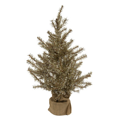 24'' Faux Pine Tree in Burlap Freestanding