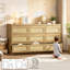 Commode 63 pouces pour chambre à coucher, commode 9 tiroirs en rotin pour commode, commodes doubles en bois et commode pour tables de chevet, meubles télé, salon, entrée, vestibule, vestiaire.