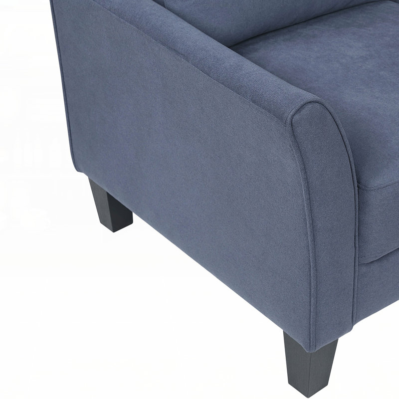Chaise rembourrée moderne avec siège moelleux / structure en bois massif confortable et durable pour le salon, Bleu