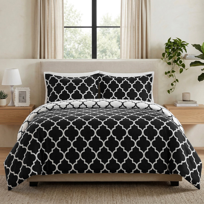 Ensemble d'édredon réversible en duvet synthétique 4 pièces Elegant Comfort, Édredon double/grand et 2 taies décoratives