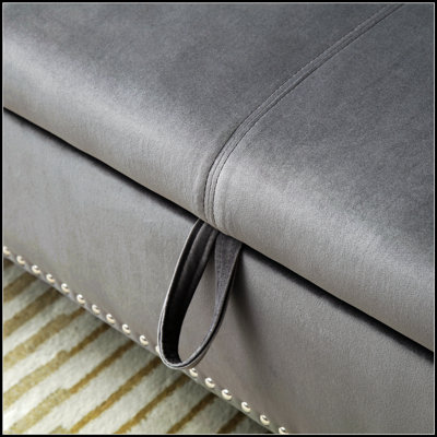 Bench with 1 Pillow, Velvet Multifunctional Storage Bench Rectangular Sofa Stool by Darby Home Co