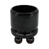 7" Knobby Footed Planter, Black
