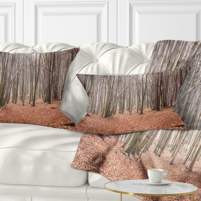 Leaves in the Thick Fall Forest - Forest Printed Throw Pillow