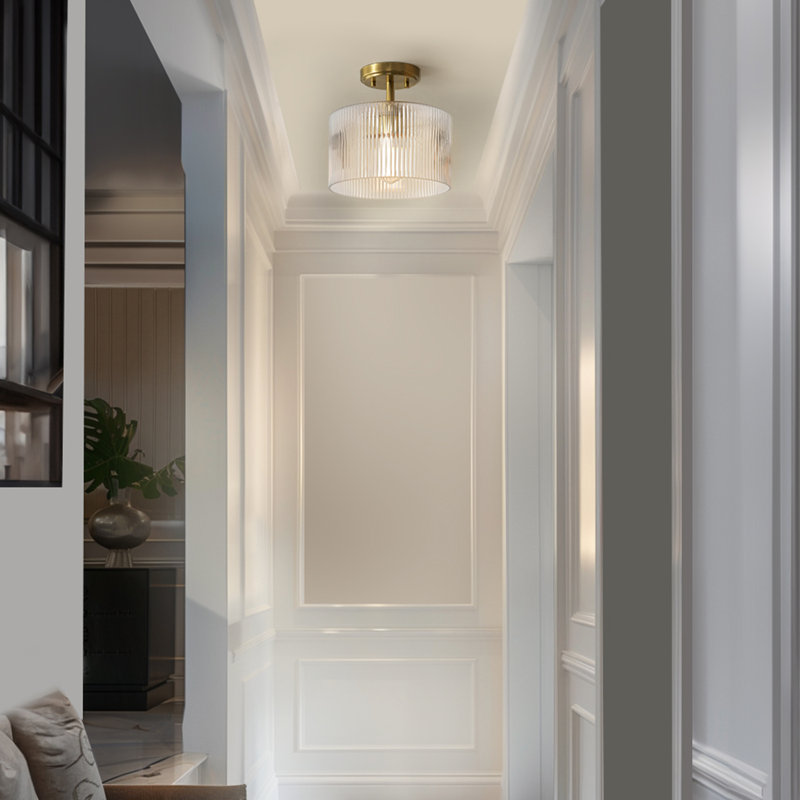 Deshonda Glass Semi Flush Mount