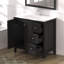 Meuble-lavabo de salle de bain de 90 cm (35,5 po), fini noir, lavabo en résine, 3 tiroirs, portes à fermeture amortie, structure en contreplaqué avec protection contre les éclaboussures, construction durable