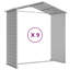 Brisayda Garden Shed 191x810x198 cm Galvanised Steel-1246726051