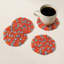 Ensemble de sous-verres ronds 4 po MODWOOL (orange et gris)-938868522