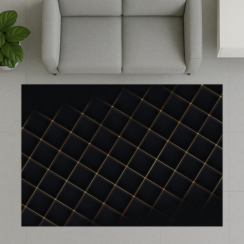 Geometric Area Rug, Runner 70 x 140 cm