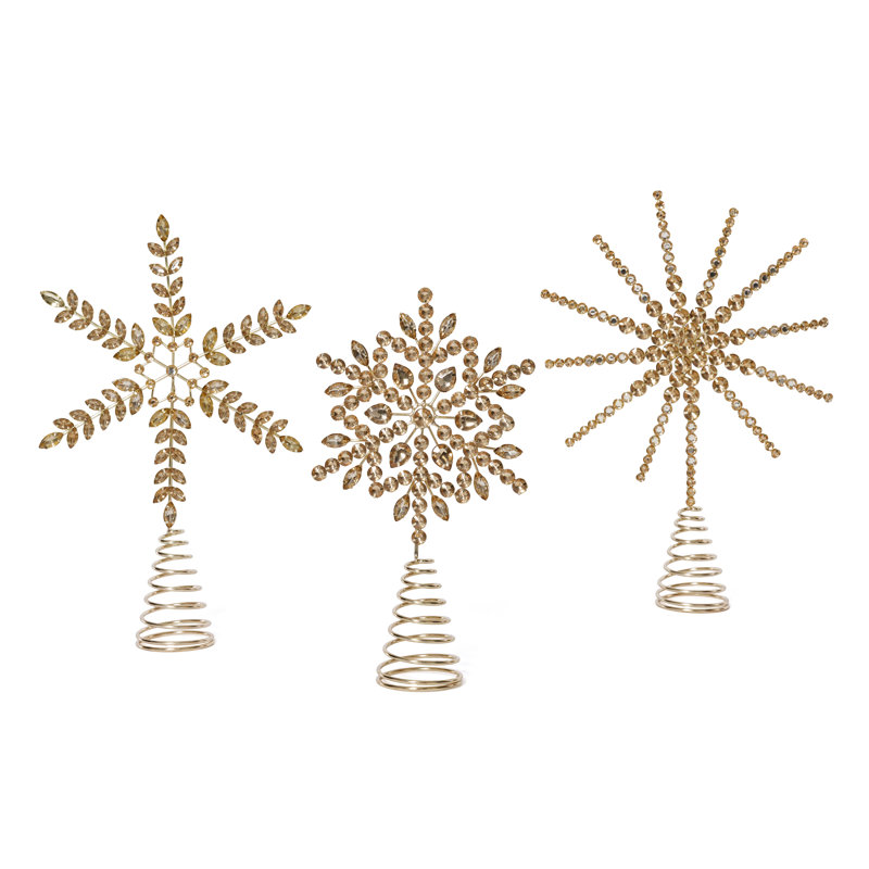 Décoration pour sommet de sapin de Noël, 6 pièces (2 ensembles de 3 assortis)