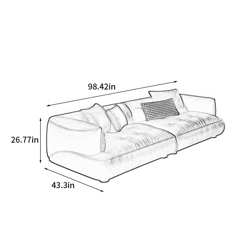 Ukee, 26.77" H x 98.42" W x 43.3" D, 3