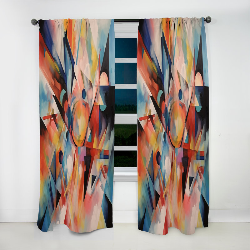 1 panneau de rideau obscurcissant en velours moderne abstrait surteint Frellals, L 52 po x L 84 po