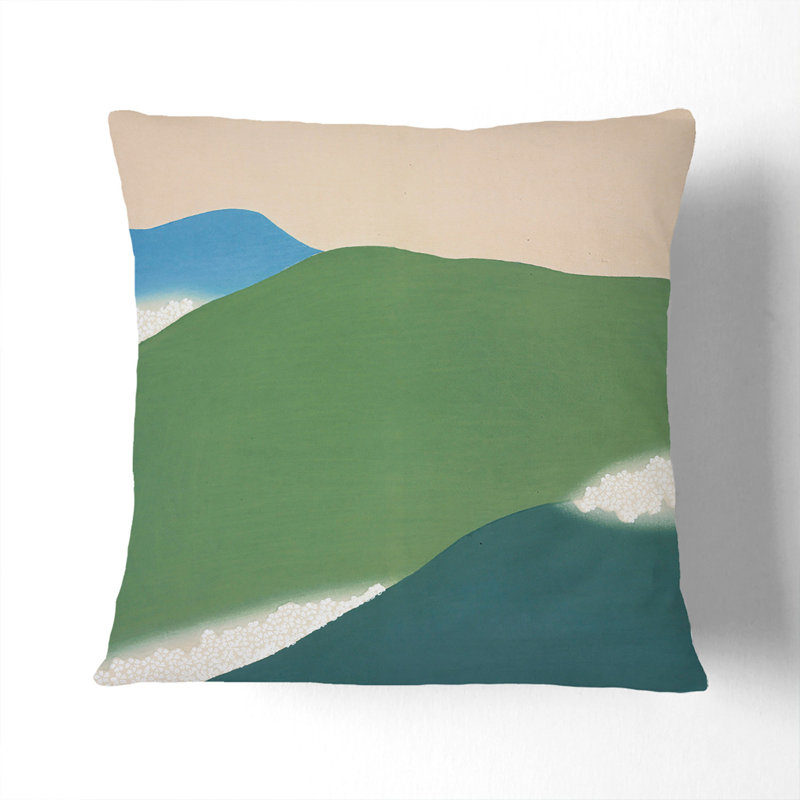 Green Mountains Square Throw Cushion, 40cm H x 40cm W x 15cm D