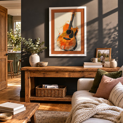 Guitar in Watercolour Modern - Framed Print