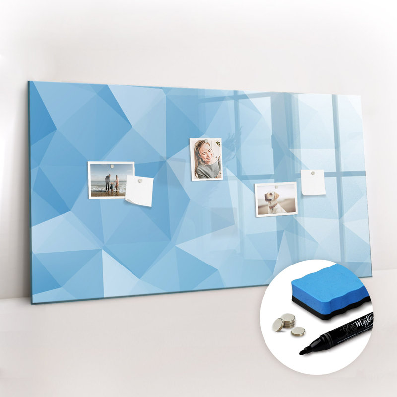 Magnetic Glass Dry Erase Board, Blue