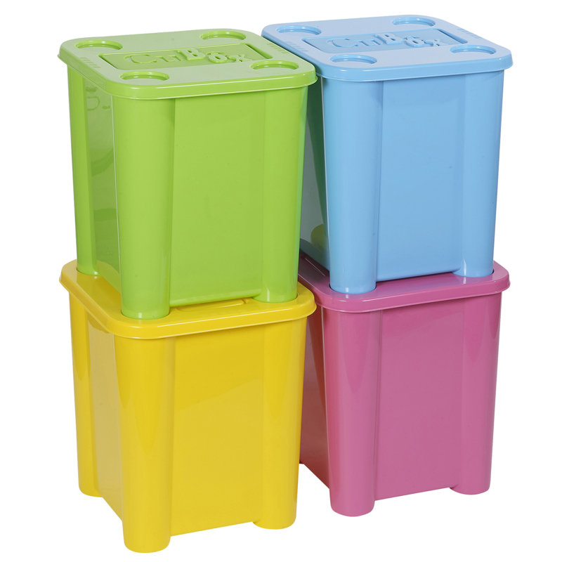Symple Stuff Plastic Decorative Bin, Blue